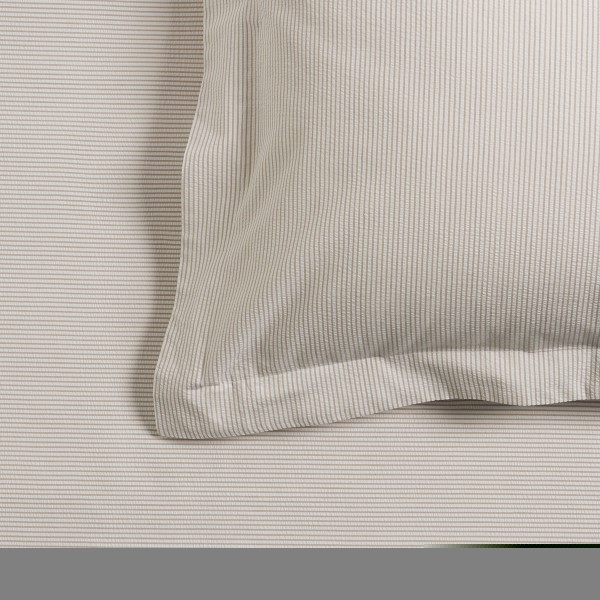 Buy White/Natural Seersucker Stripe Bed Linen Today With Free Delivery
