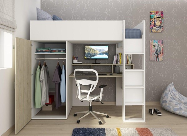 Wren Kids Wooden High Sleeper third priority image