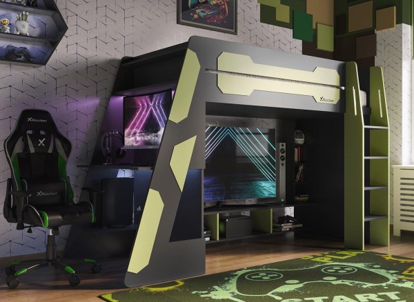 X Rocker Garrison Kids Gaming High Sleeper with Desk second priority image