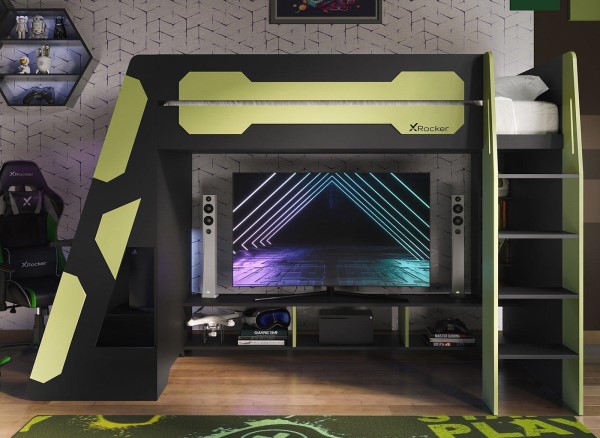 X Rocker Garrison Kids Gaming High Sleeper with Desk third priority image