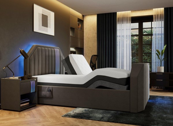 X Rocker Nocturna Upholstered Gaming Sleepmotion Adjustable LG TV Bed Frame third priority image